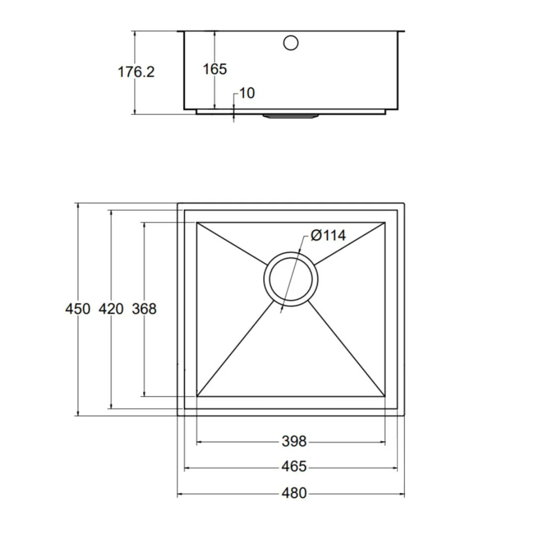 1810 Axixuno 450U Integrated Sink