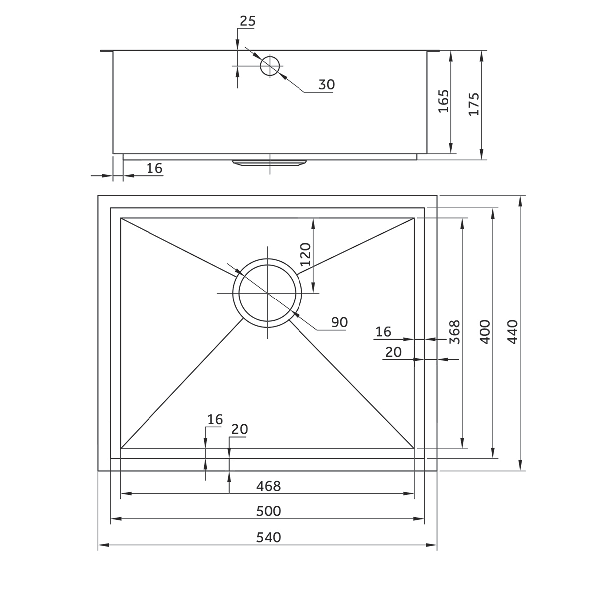 1810 Axixuno 500U Integrated Sink