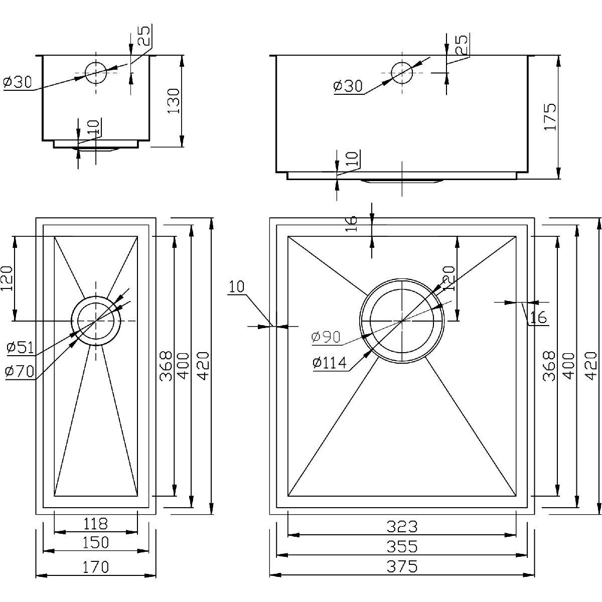 1810 Axixuno Set A 355U & 150U (full half bowl)