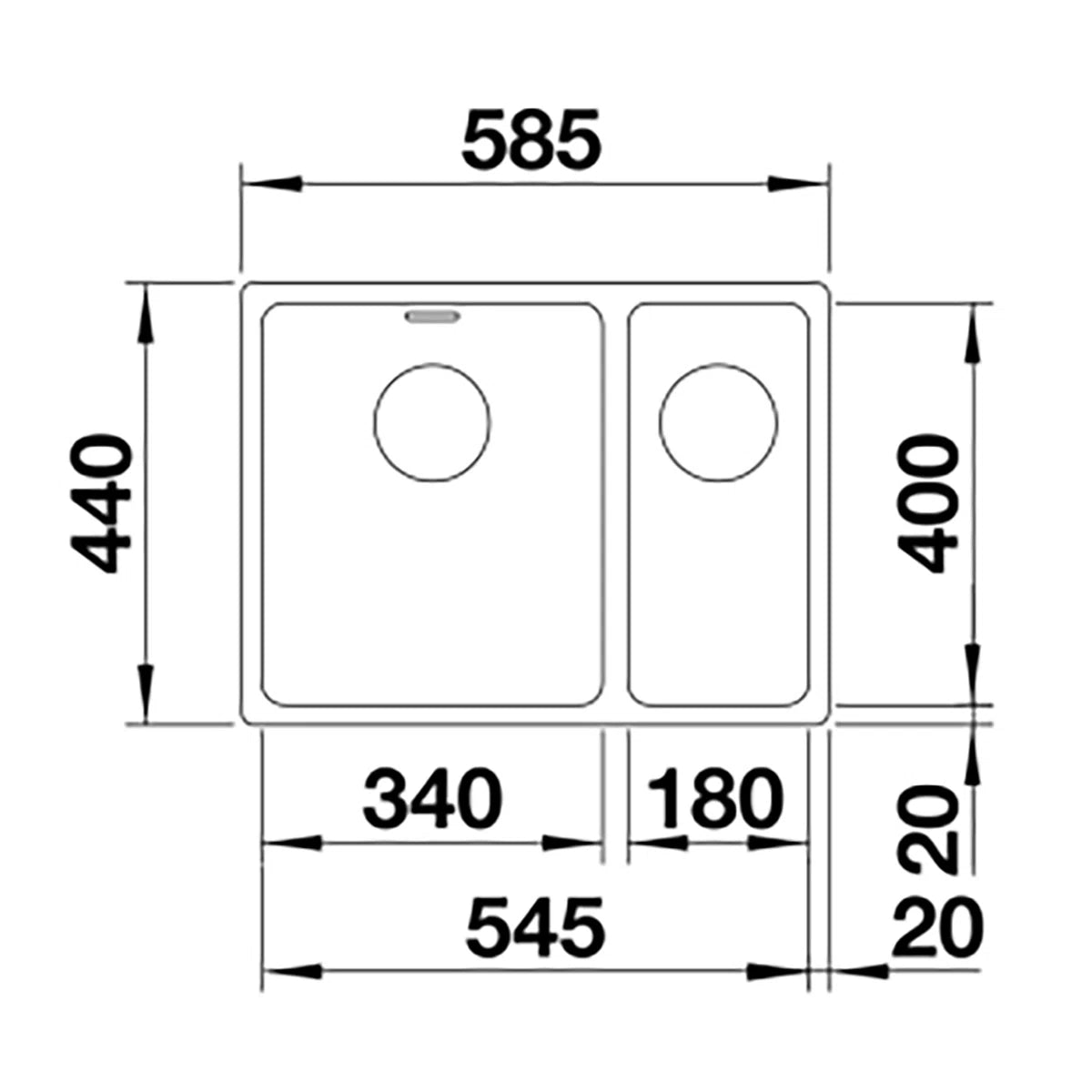 Blanco Andano 340/180-U 1.5 Undermount Stainless Steel Kitchen Sink